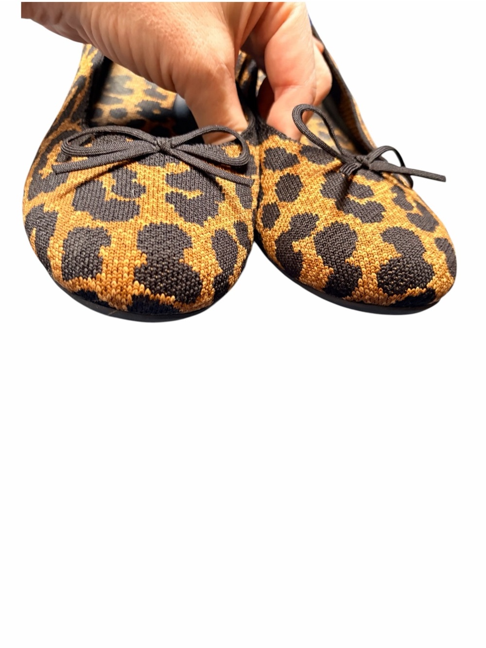 Rothy's Leopard Print Flats in Brown and Black - Picture 2 of 7
